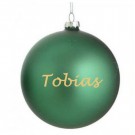 GRØNN JULEKULE MED GULLGLITRENDE TEKST thumbnail