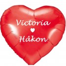 RØD HJERTEFORMET FOLIEBALLONG MED NAVN thumbnail