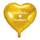 GULLFARGET HJERTEBALLONG MED EGET NAVN thumbnail