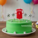 FOTBALLDRAKT KAKELYS (illustrasjonsbilde med rød/hvit drakt) thumbnail