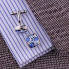 MANSJETTKNAPPER MED RUNDE BLÅ STENER thumbnail