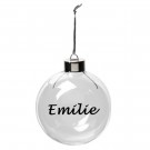 GLASSKULE MED NAVN (julekule med eget navn i svart skrift) thumbnail