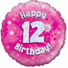 PYNT TIL 12-ÅRSDAG MED ROSA FOLIEBALLONG 12 ÅR thumbnail