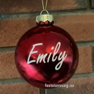 RØD JULEKULE MED NAVN (rød blank) thumbnail