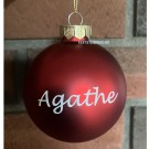 RØD JULEKULE MED NAVN (rød matt) thumbnail