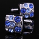 MANSJETTKNAPPER MED RUNDE BLÅ STENER thumbnail