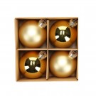 GULLFARGET JULEKULE MED NAVN - HVIT TEKST (8 cm) thumbnail