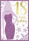 BURSDAGSKORT 18 ÅR - GLITRENDE LILLA thumbnail