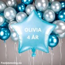 LYSEBLÅ FOLIEBALLONG MED PERSONLIG NAVN (illustrasjonsbilde) thumbnail