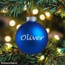 BLÅ JULEKULE MED NAVN - illustrasjonsbilde thumbnail