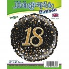 FOLIEBALLONG 18 ÅR - gull/svart thumbnail