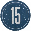 MØRK BLÅ FOLIEBALLONG 15 ÅR thumbnail