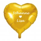 GULL HJERTEFORMET FOLIEBALLONG MED NAVN thumbnail