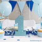 BLÅ BORDDEKORASJON TIL 1-ÅRSDAG (illustrasjonsbilde) thumbnail