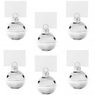 SØLVFARGEDE JULEBJELLER BORDKORTHOLDERE (6-pk) thumbnail