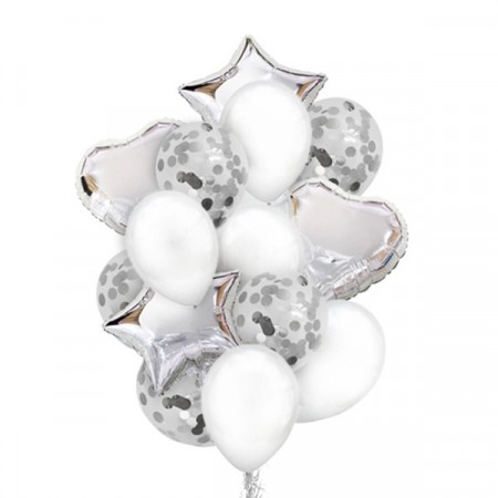 SILVER BALLOON SET (14-pk)