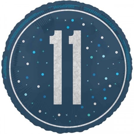 BLÅ FOLIEBALLONG 11 ÅR