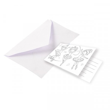 BALLERINA INVITASJONER (8-pk)