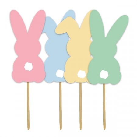 BUNNY CUPCAKE TOPPERS (12-pk)