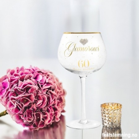 GLAMOROUS AT 60 GIN GLASS