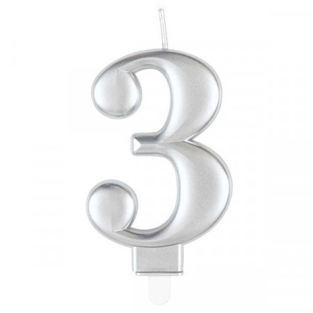 METALLISK SØLVFARGET KAKELYS 3