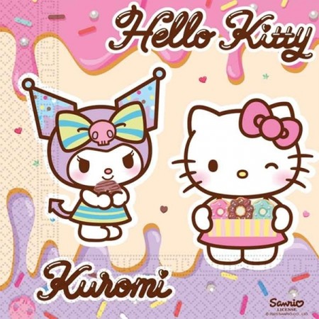 HELLO KITTY OG KUROMI SERVIETTER