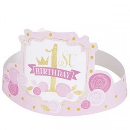 PINK & GOLD BURSDAGSHATTER 1 ÅR (8-pk)