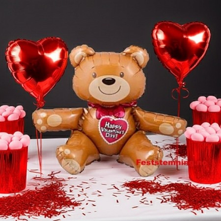 SITTENDE BALLONGBAMSE MED HJERTE