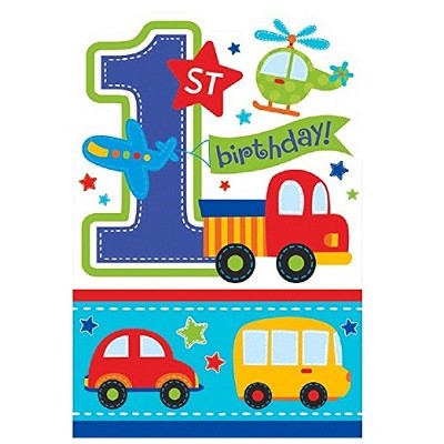 1 ÅR - BIRTHDAY BOY - INVITASJONER