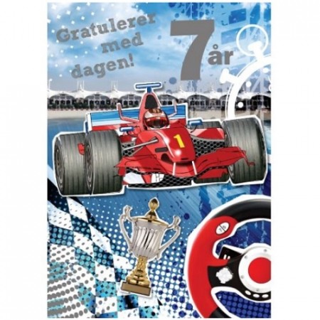 BURSDAGSKORT 7 ÅR - BLÅ