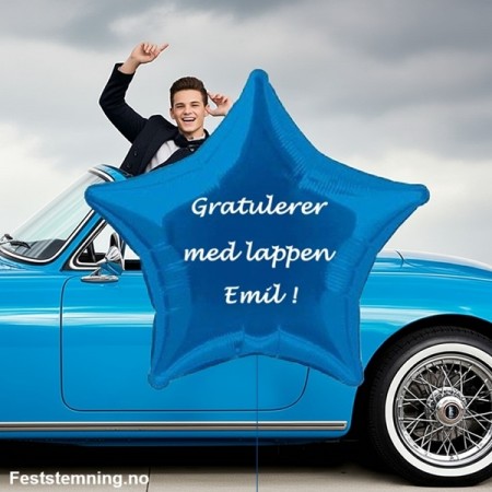 FOLIEBALLONG - GRATULERER MED LAPPEN (EGET NAVN)