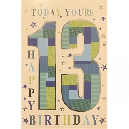 BURSDAGSKORT 13 ÅR - HAPPY 13