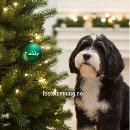 JULEKULE MED NAVN TIL KJÆLEDYR (8 cm)