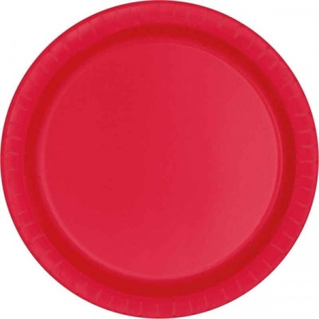 RØDE PAPPTALLERKENER (16-pk)