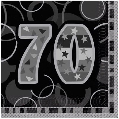 SERVIETTER 70 ÅR - SVARAT/SØLVGRÅ