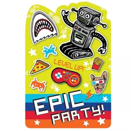 GAMING PARTY INVITASJONER (8-pk)