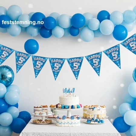 BLÅ BANNERFLAGG 5 ÅR