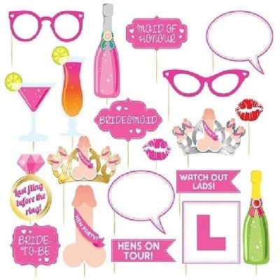HEN PARTY PHOTO PROPS (21-pk)