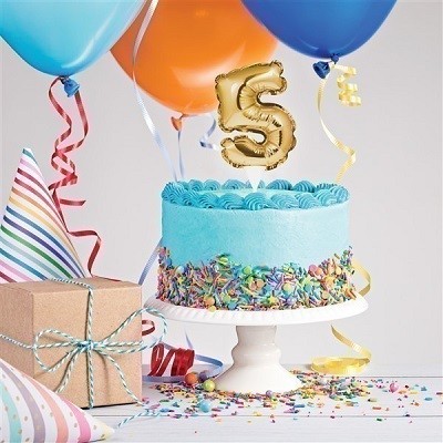 GULLFARGET KAKEBALLONG 5