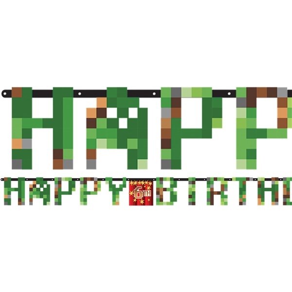 MINECRAFT HAPPY BIRTHDAY BANNER KIT