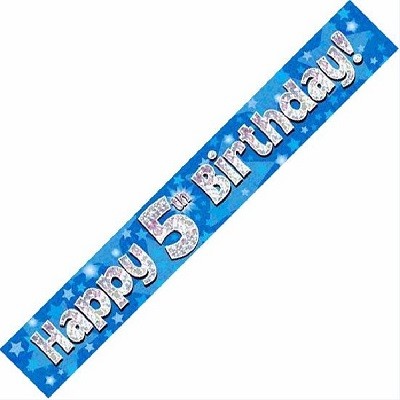 BLÅ BANNER 5 ÅR - PYNT TIL 5 ÅRSDAG