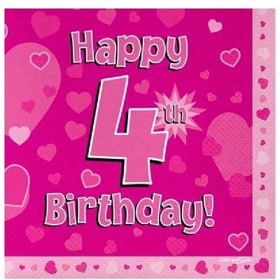 ROSA SERVIETTER 4 ÅR