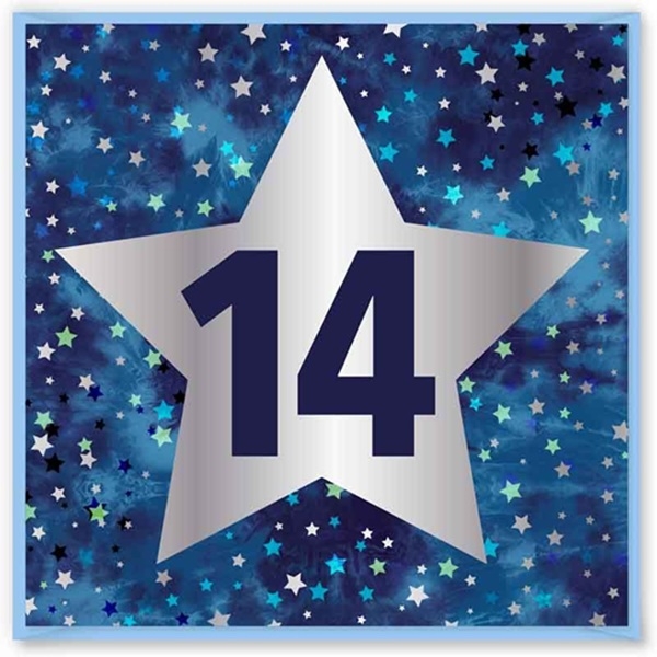 BURSDAGSKORT 14 ÅR - BLUE STAR