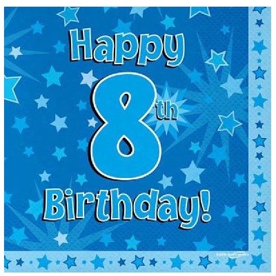 BLÅ SERVIETTER 8 ÅR