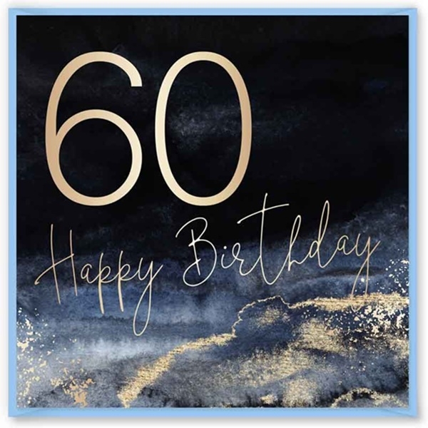 BURSDAGSKORT MANN 60 ÅR - BLUE & GOLD