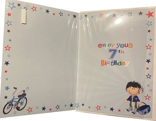 BURSDAGSKORT 7 ÅR - innside