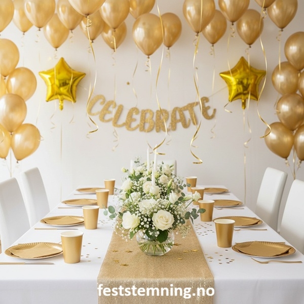 GULLFARGED PYNT OG BORDDEKKING (illustrasjonsbilde)