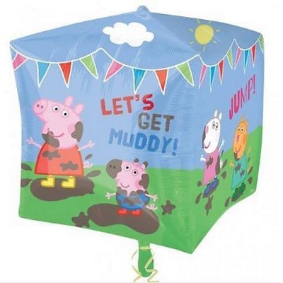 PEPPA GRIS KUBE BALLONG