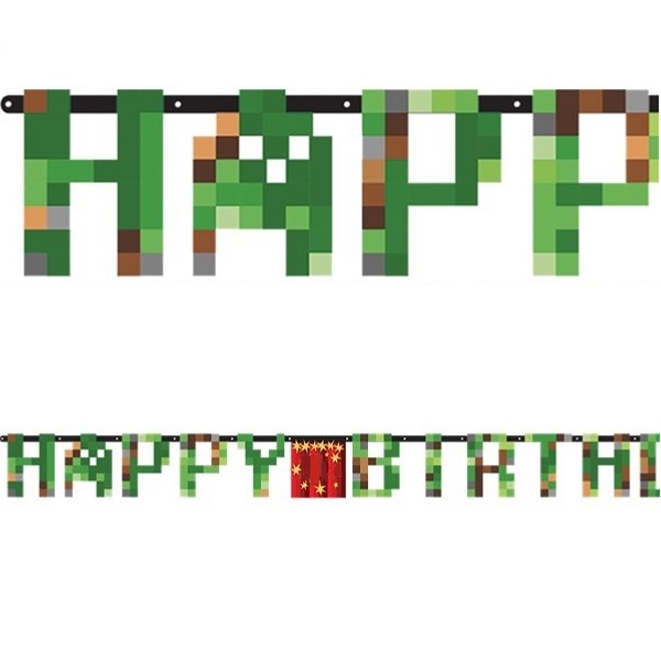 MINECRAFT HAPPY BIRTHDAY BANNER