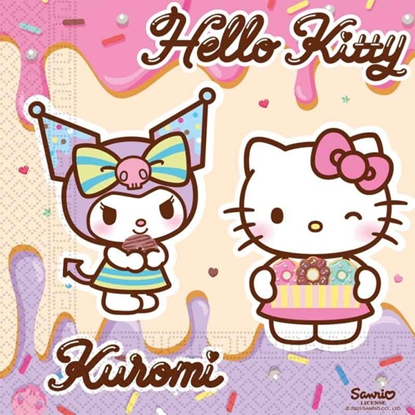 HELLO KITTY OG KUROMI SERVIETTER